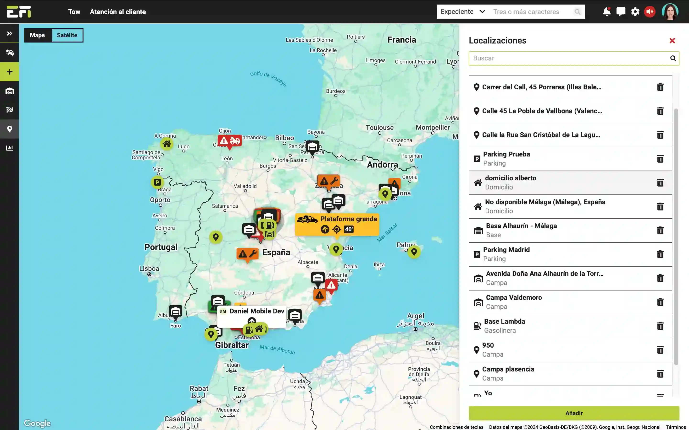 Funcionalidad 'Localizaciones' en sustitución de los 'Puntos de interés'.